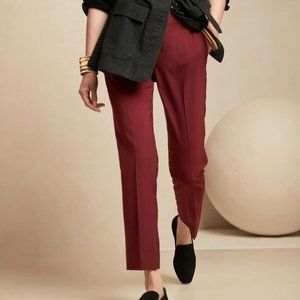 NWT Banana Republic Avery Pant Slim Straight Ankle Brick Red 0